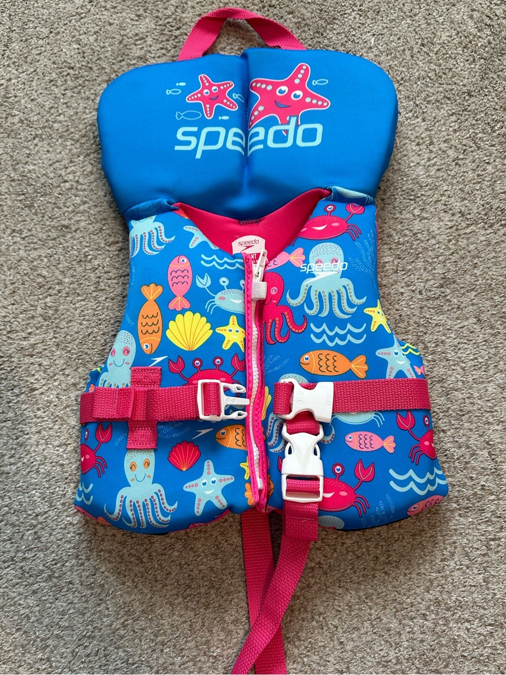 Speedo Infant Lifejacket Blue & Pink Ocean Theme